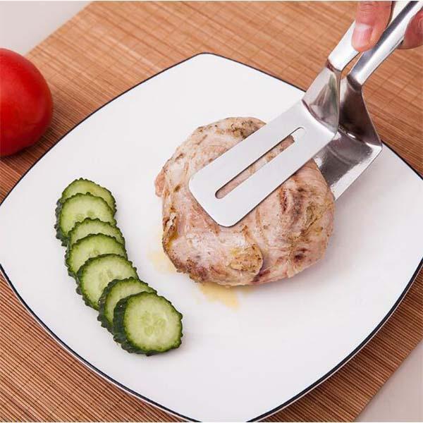 🍳🔥 3 az 1-ben rozsdamentes acél fogó – Sokoldalúan használható steakhez, grillezéshez és sütéshez