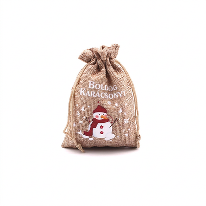 🎄✨ Karácsonyi zsákvászon ajándéktasak húzózsinórral: Stílusos csomagolás másodpercek alatt – búcsú a drága csomagolópapírtól és a ragasztószalag bajlódásától! 🎅🎁