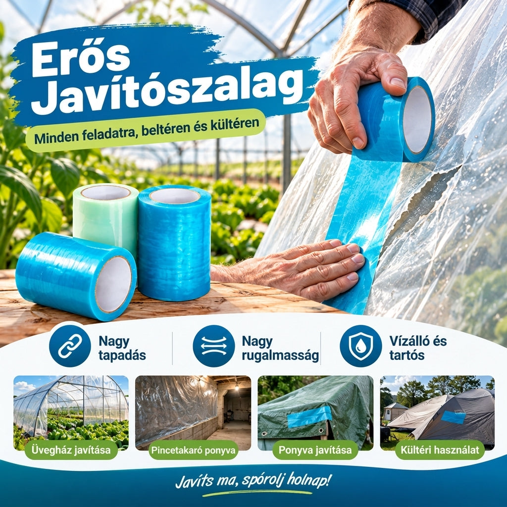 ✨ Vízálló üvegházi fólia javítószalag, rendkívül erős tapadással