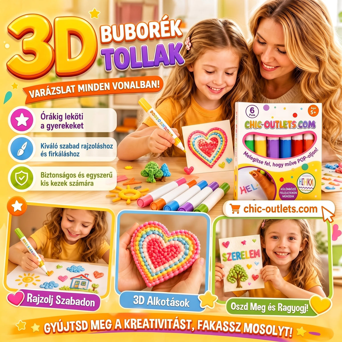 🖌️✨ Varázslatos 3D buborék tollak: Rajzaid most térben kelnek életre 🧒🎨