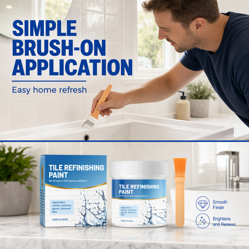 🥳 🎨🛁Fehér csempefelújító festék ecsettel – elfedi a foltokat, vízálló és fényes felületet biztosít. Újítsd fel a csempéket, mosdókagylókat és WC-ket csere nélkül! 🛡️