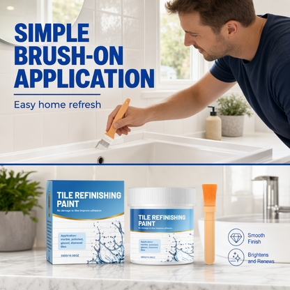 🥳 🎨🛁Fehér csempefelújító festék ecsettel – elfedi a foltokat, vízálló és fényes felületet biztosít. Újítsd fel a csempéket, mosdókagylókat és WC-ket csere nélkül! 🛡️