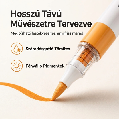 💦 Mosható folyékony akril marker puha ecsetvéggel – Színes alkotás könnyedén, egyszerű tisztítással✨