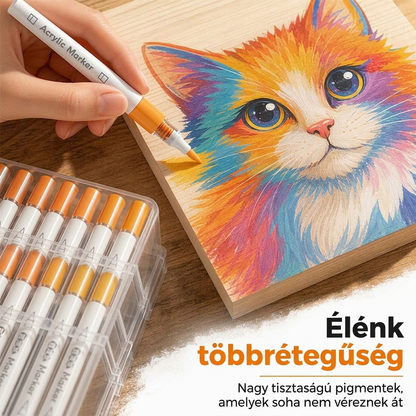💦 Mosható folyékony akril marker puha ecsetvéggel – Színes alkotás könnyedén, egyszerű tisztítással✨