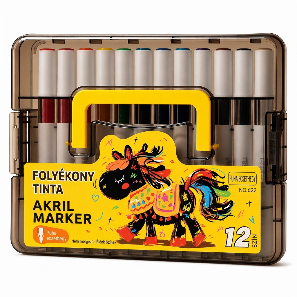 💦 Mosható folyékony akril marker puha ecsetvéggel – Színes alkotás könnyedén, egyszerű tisztítással✨