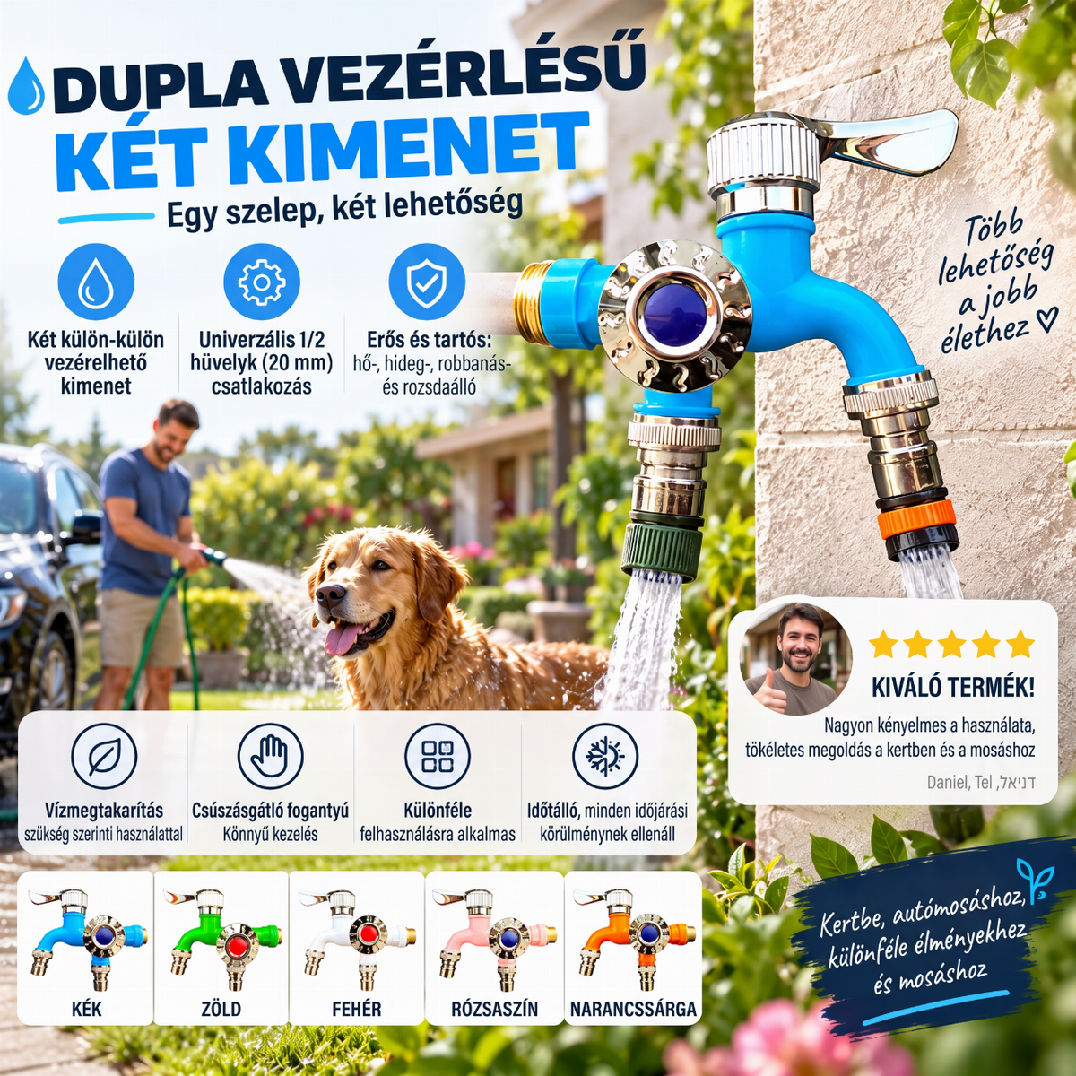 🚿 Dupla vezérlésű hosszabbítható csap – hőálló, fagytűrő, robbanásbiztos. Tökéletes konyhához és fürdőszobához! ✨🔧