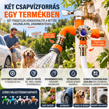 🚿 Dupla vezérlésű hosszabbítható csap – hőálló, fagytűrő, robbanásbiztos. Tökéletes konyhához és fürdőszobához! ✨🔧