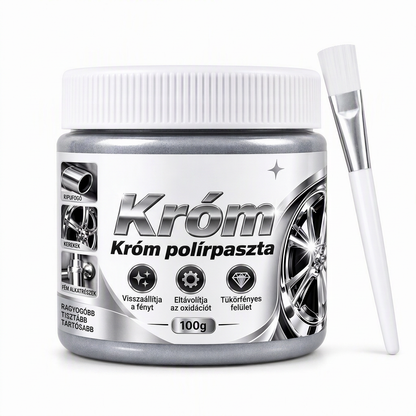 ✨ Fémkróm polírozó és helyreállító paszta ecsettel – Ragyogó króm, új fény 🔥
