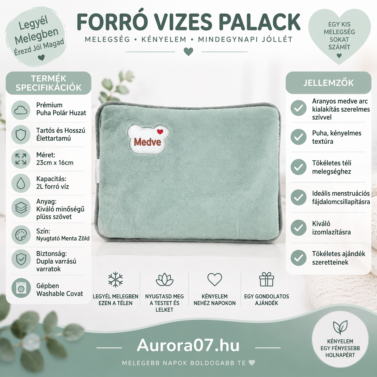 🧊 Újratölthető fűtőzsák puha plüss borítással – téli kéz- és testmelegítő🧤❄️